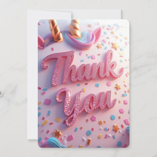 Kids Birthday Thank-You Card | Matching Party Coll (Front)