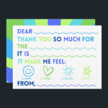 Kids Birthday Thank You Cards | Fill In The Blank<br><div class="desc">Make birthday thank-you notes easy for kids with this fun fill-in-the-blank design. Make post-birthday thank-you notes quick and stress-free! These Kids Birthday Fill-In-The-Blank Thank You Cards help children easily thank friends and family for gifts with simple prompts and playful feelings icons. Designed for young writers, kids can fill in what...</div>