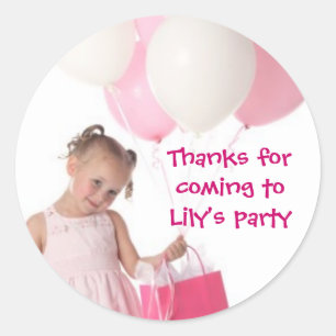 Kids birthday Thank You Stickers: Your Picture Classic Round Sticker