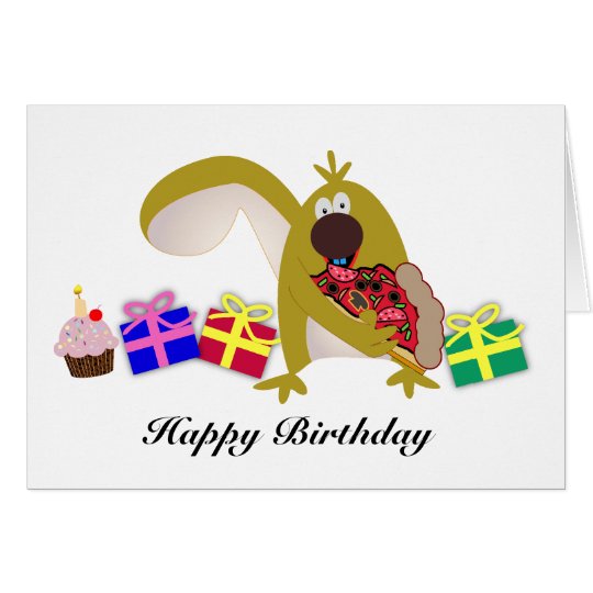 Kids Birthday themes: 041 Squirrel Card