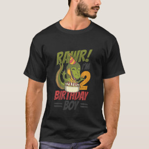 Kids Birthday Trex Dinosaur 2nd Birthday Boy 2nd B T-Shirt