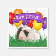Kids Birthday White Guinea Pig Party Balloons