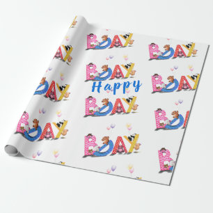 Kids Birthday Wrapping Paper Happy Bears Party