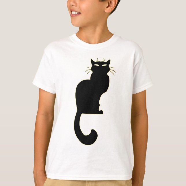 Kid's Black Cat T-shirt Black Cat Art Kid's Tee (Front)