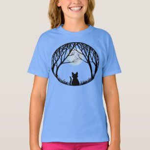 Kid's Black Cat T-shirt Spooky Fat Cat Kid's Tee