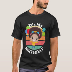 Kids Black Girl Afro Kids Birthday African America T-Shirt