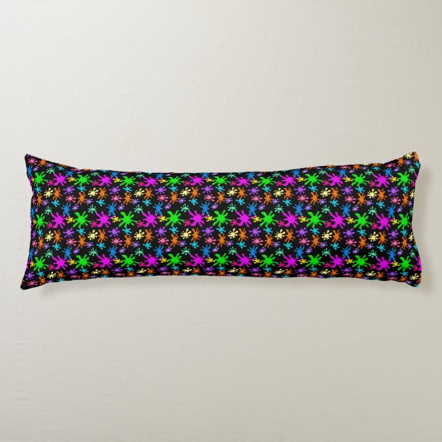 Kids Black Paint Splash Body Pillow (Front)