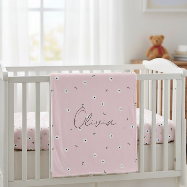 Kids' Blanket with Pink Daisies - Delicate Design (Creator Uploaded)