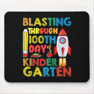 Kids Blasting Through 100th Day Of Kindergarten Bo Mouse Mat