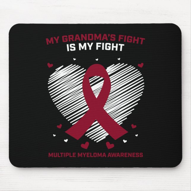 Kids Blood Cancer Support Grandma Multiple Myeloma Mouse Mat (Front)