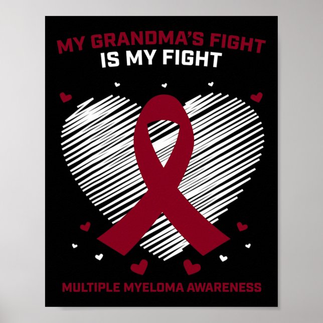 Kids Blood Cancer Support Grandma Multiple Myeloma Poster (Front)