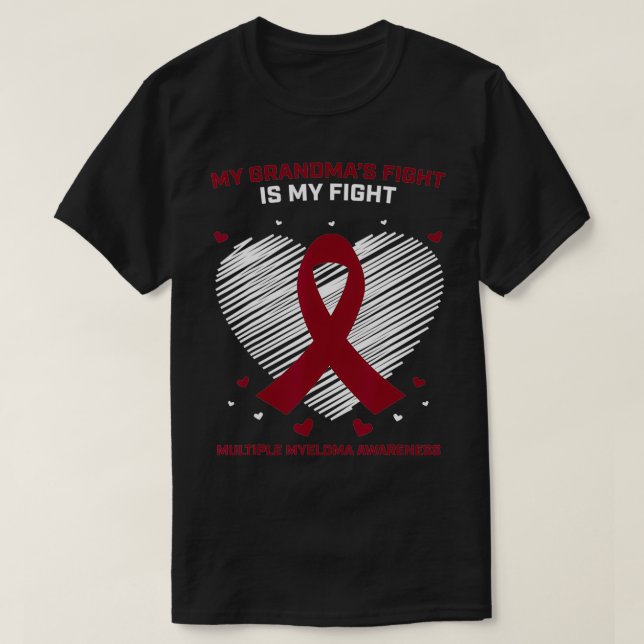 Kids Blood Cancer Support Grandma Multiple Myeloma T-Shirt (Design Front)