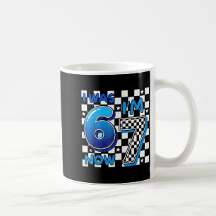 Kids Blue Checkered I Was 6 Now I&# ; m 7 Funny 67 Coffee Mug