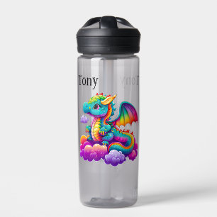 Kids Blue Dragon Personalise Water Bottle