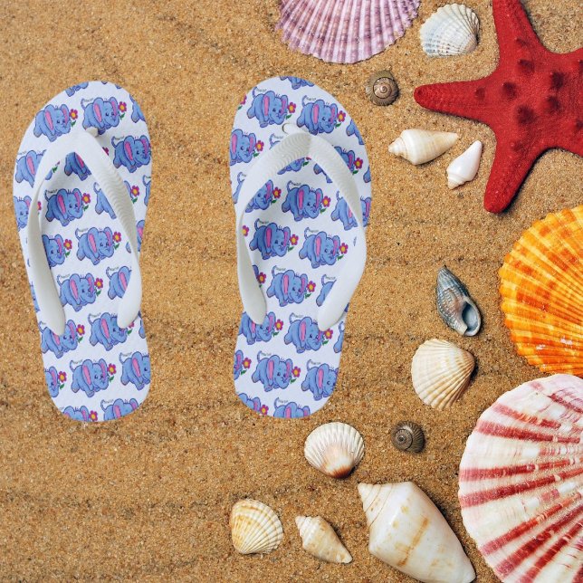 Kids Blue Elephant Flip Flops  (Creator Uploaded)