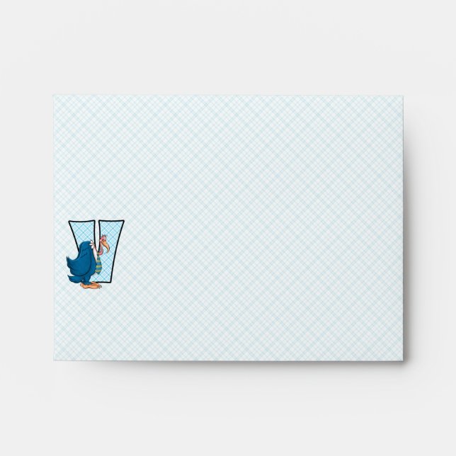 Kid's Blue Monogram "V" #10 Envelopes (Front)