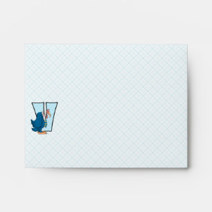 Kid's Blue Monogram "V" #10 Envelopes