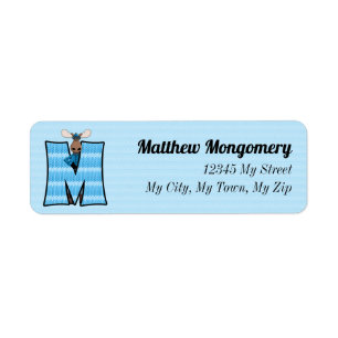 Kid's Blue Moose Monogram M Address
