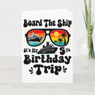 Kids Board The Ship It's My 5th Birthday 5 Years O Card