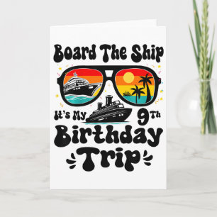 Kids Board The Ship It's My 9th Birthday 9 Years O Card