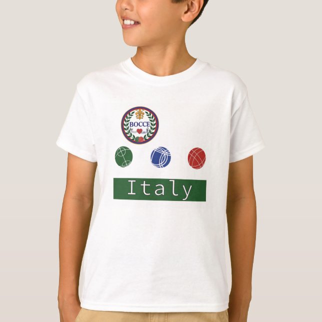 Kid's Bocce Balls Italy T-shirt (Front)