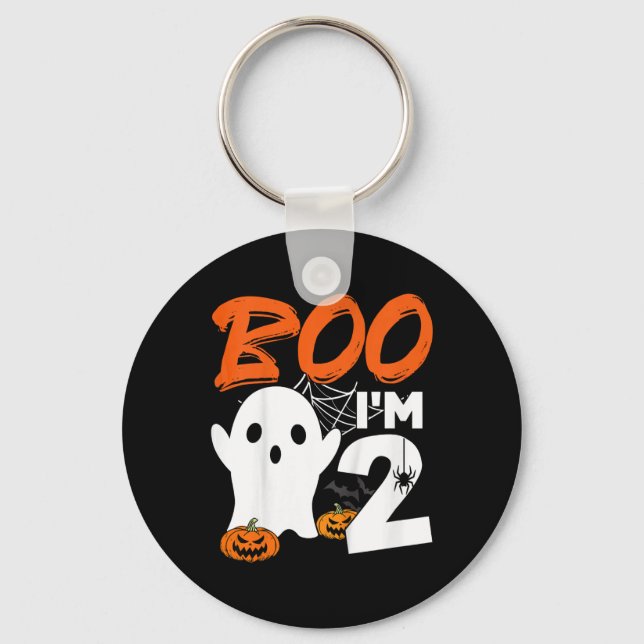 Kids Boo Im 2 Halloween Costume Birthday Party Dec Key Ring (Front)