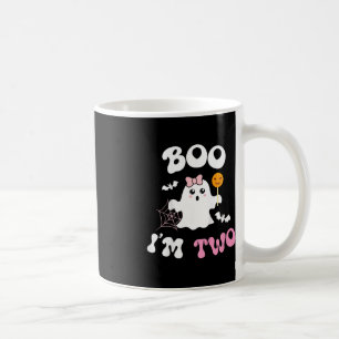 Kids Boo I'm Two Ghost Second 2nd Birthday Groovy Coffee Mug