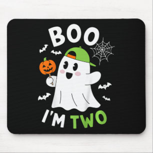 Kids Boo I'm Two Yr 2nd Birthday Youth Halloween B Mouse Mat