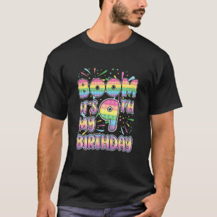 Kids  Boom It's My 9th Birthday Popper Number Pop  T-Shirt