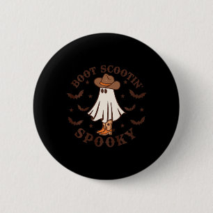 Kids Boot Scootin Spooky Western Halloween Retro F 6 Cm Round Badge
