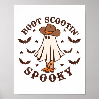 Kids Boot Scootin Spooky Western Halloween Retro F Poster
