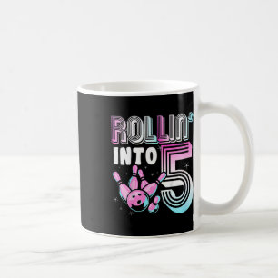 Kids Bowler Rollin’ Into 5 Bowling 5th Birthday Ki Coffee Mug