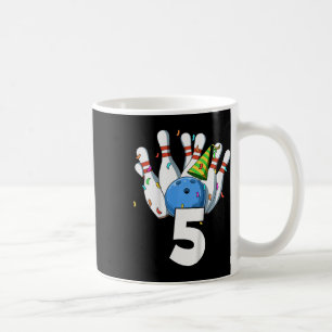 Kids Bowling Birthday 5 Bowling Theme 5th Birthday Coffee Mug