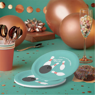 Kid's bowling Birthday party custom paper plates