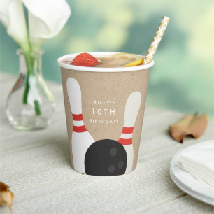 Kids Bowling Birthday Party Paper Cups