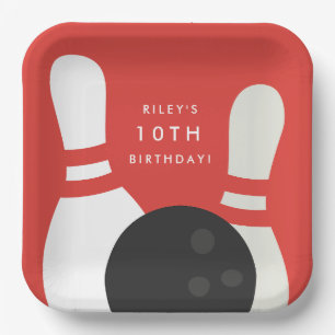 Kids Bowling Birthday Party Paper Plate