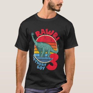 Kids Boy 3rd Birthday I Rawr Brachiosaurus I Famil T-Shirt