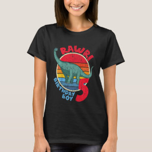 Kids Boy 5th Birthday I Rawr Brachiosaurus I Famil T-Shirt