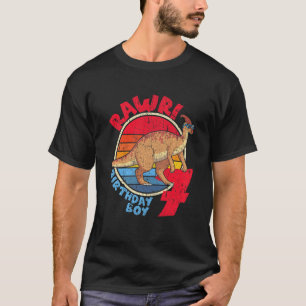 Kids Boy 7th Birthday I Rawr! Parasaurolophus I Fa T-Shirt