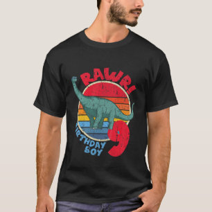 Kids Boy 9Th Birthday I Rawr! Brachiosaurus I Fami T-Shirt