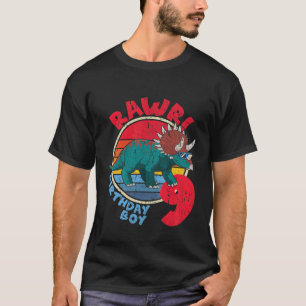 Kids Boy 9Th Birthday I Rawr! Triceratops I Family T-Shirt