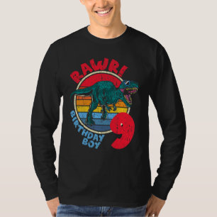 Kids Boy 9th Birthday I Rawr Tyrannosaurus Rex I F T-Shirt