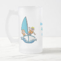 Kids Boy and Girl in Sailboat Frosted Mug