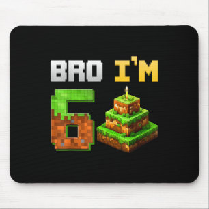 Kids Boy Its My 6th Birthday Bro Game Pixel 6 Year Mouse Mat