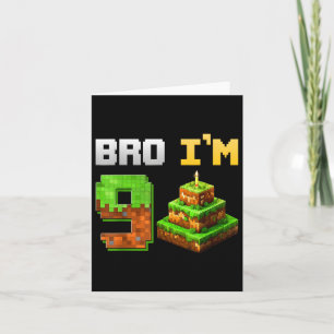 Kids Boy Its My 9th Birthday Bro Game Pixel 9 Year Card