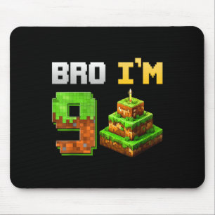 Kids Boy Its My 9th Birthday Bro Game Pixel 9 Year Mouse Mat