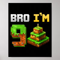 Kids Boy Its My 9th Birthday Bro Game Pixel 9 Year