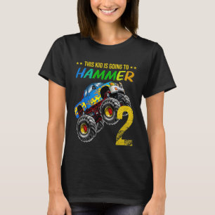 Kids Boys 2nd Birthday Monster Truck Birthday Hamm T-Shirt