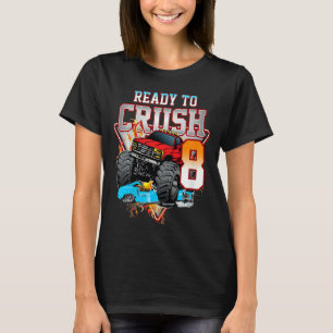 Kids Boys 8th Birthday Monster Truck Birthday 8 y T-Shirt