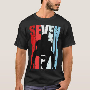 Kids Boys American Football 7th Birthday Quarterba T-Shirt